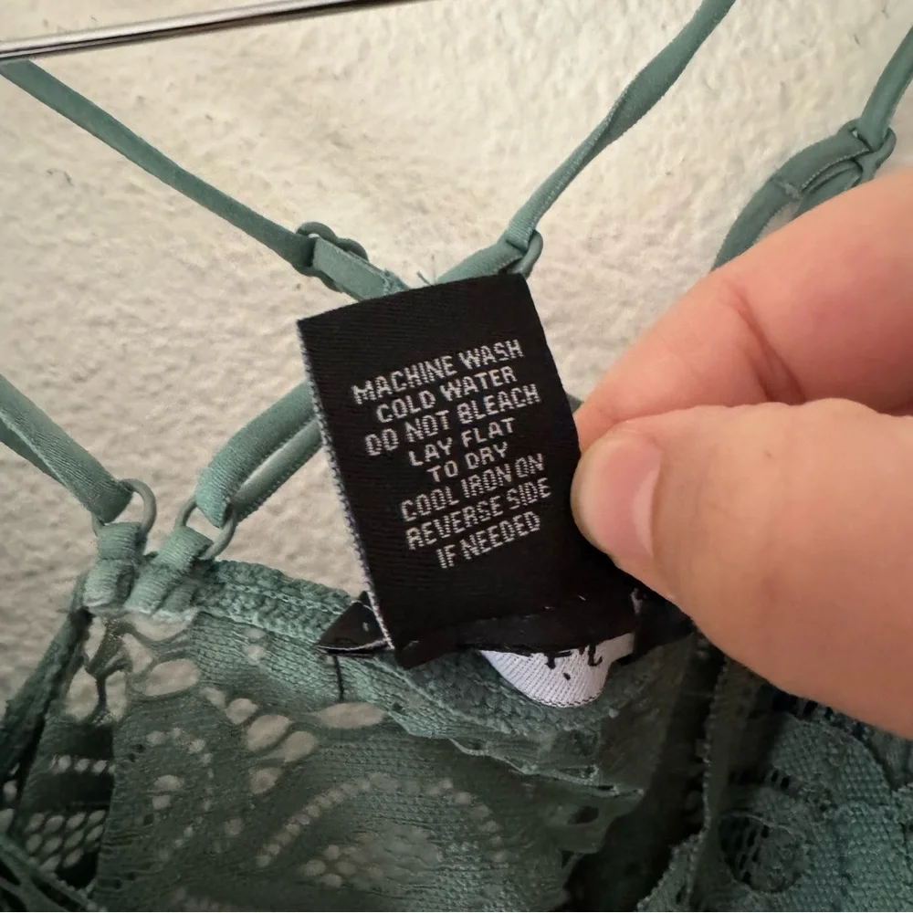 Justify Lace Bralette Green Large Criss Cross Strappy New Cottagecore Dolette